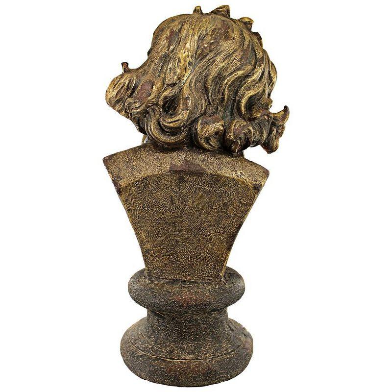 Antique Gold and Ebony Ludwig van Beethoven Bust Sculpture