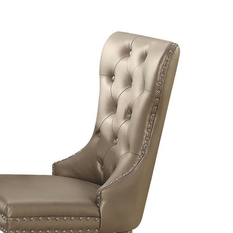 Wildon Home® Kacela Champagne Synthetic Leather & Champagne Finish Side Chair (Set Of 2)