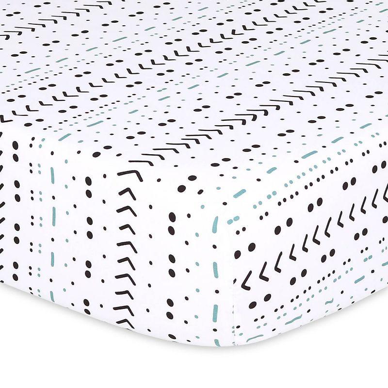 The Peanutshell Fitted Crib Sheets - Cactus and Pastel Green - 4pk