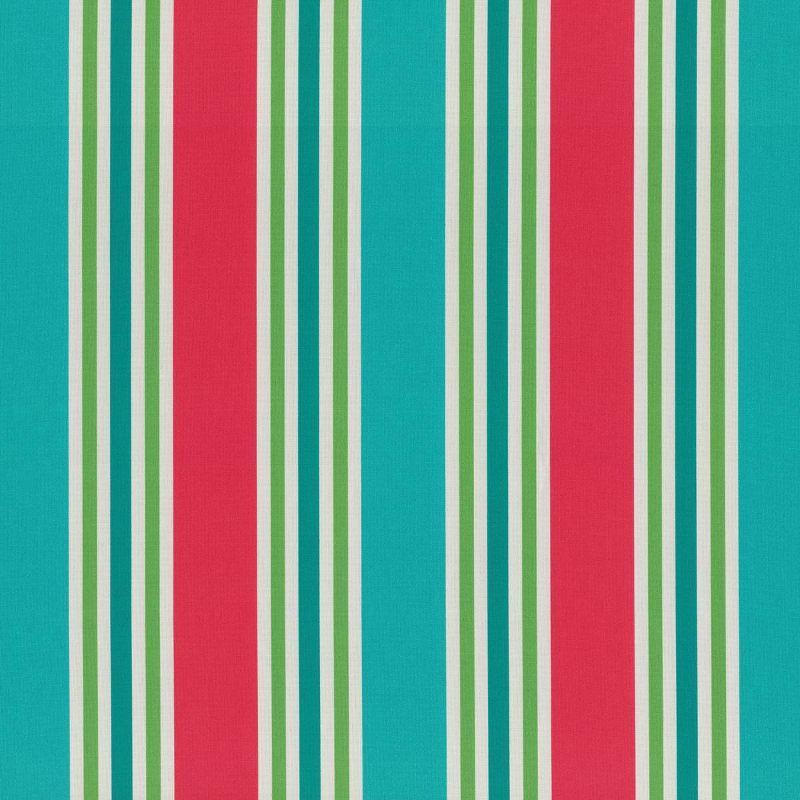 Turquoise and Coral Striped Wicker Chair Cushions Set