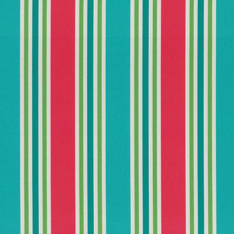 2pc Aruba Stripe Wicker Outdoor Seat Cushions Turquoise/Coral - Pillow Perfect: Weather-Resistant Patio Furniture Pads