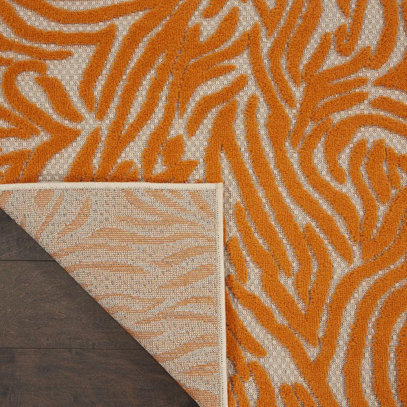 Sunlit Zebra Orange 5' x 7' Reversible Outdoor Area Rug