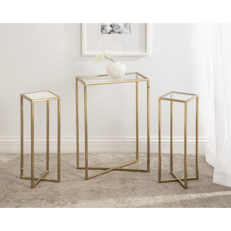 Kate and Laurel Jaspur Square Metal Drink Table, 7x7x21, Gold