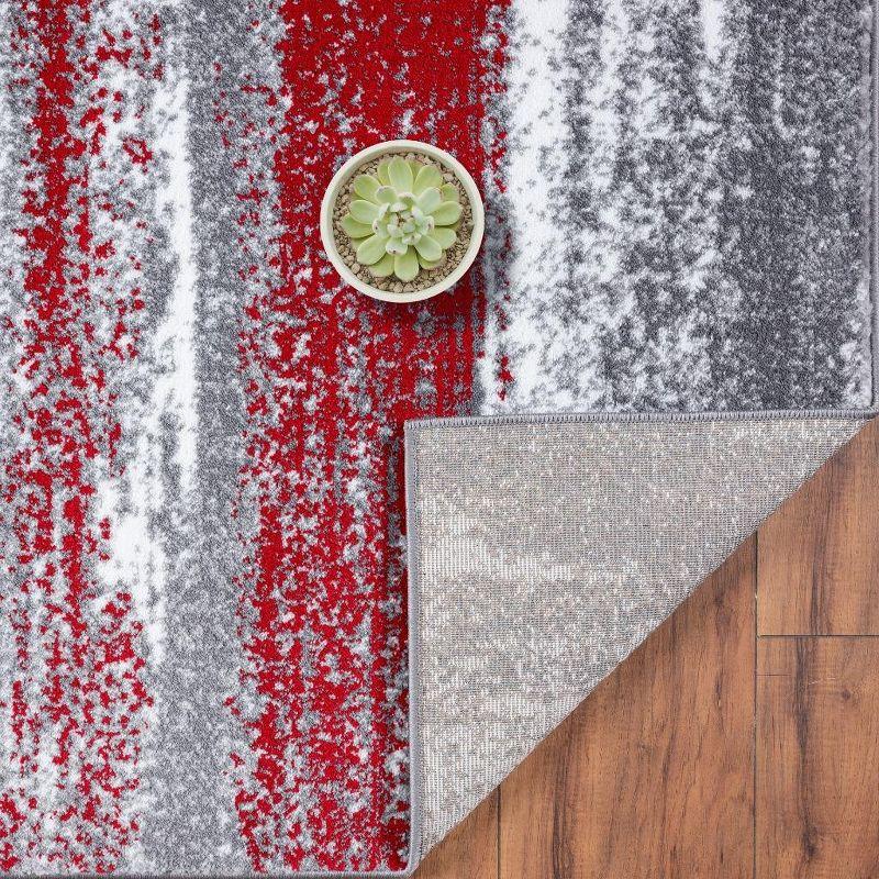 Luxe Weavers Modern Abstract Red 6x9 Area Rug