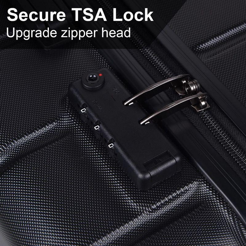 Luggage Set of 3, Suitcases with Spinner Wheels Hardside Expandable Luggage Suitcase Set with TSA Lock for Travel-Black