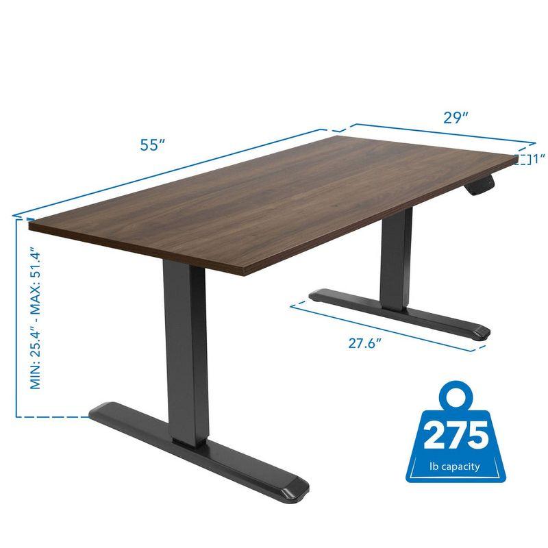 Mount-It! Dual Motor Electric Sit-Stand Desk with Tabletop - Black / Adrift