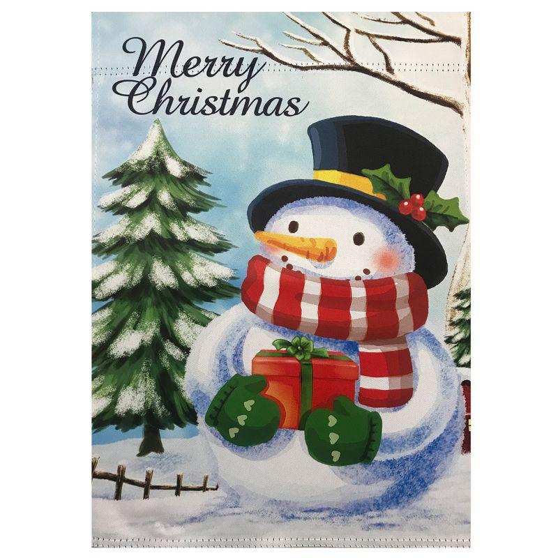 Merry Christmas Snowman Outdoor Garden Flag 12.5" x 18"