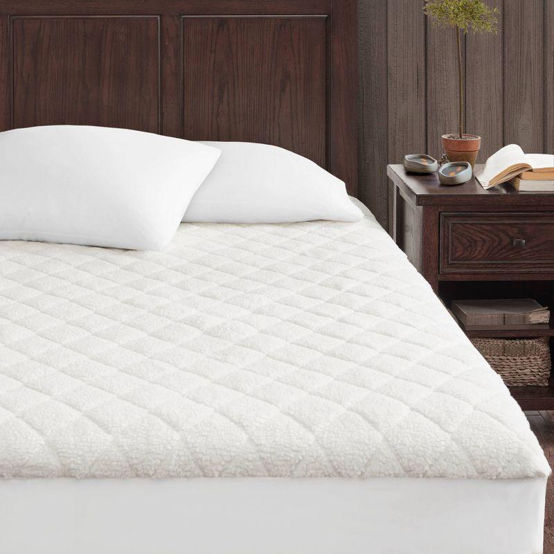 Woolrich Woolrich Electric Heated Sherpa White Mattress Pad Twin XL