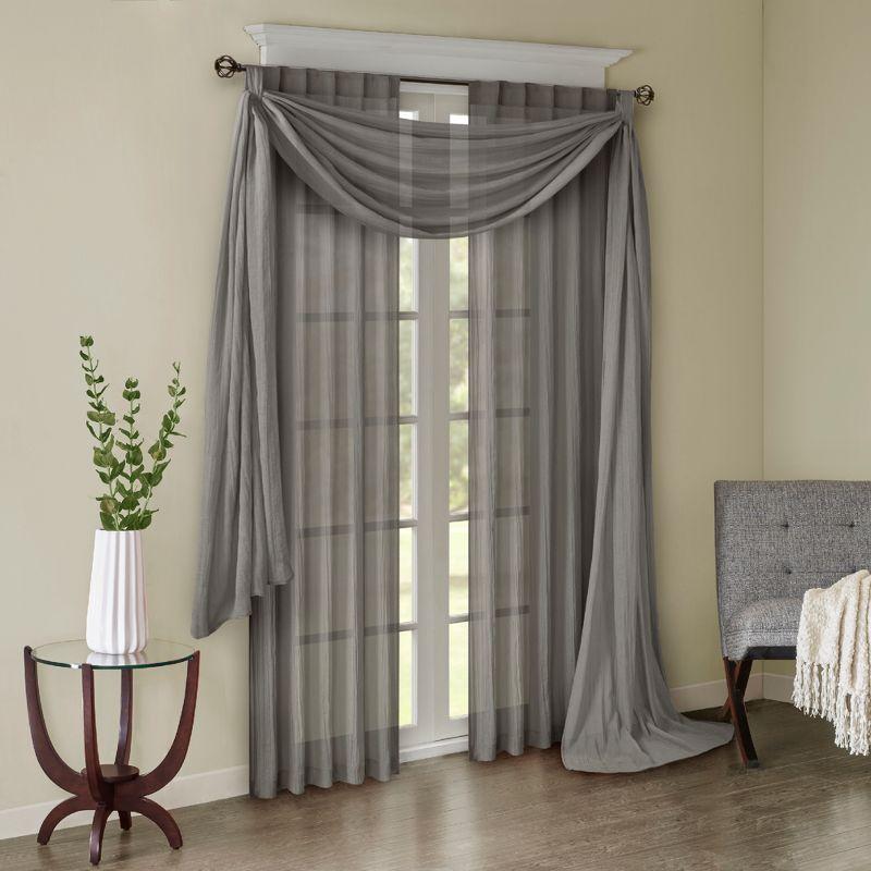 Madison Park Harper Solid Crushed Curtain Panel Pair (Set of 2)