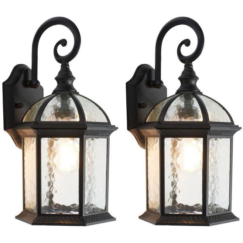 Falyn Outdoor Wall Sconce Lights (Set of 2) - Black - Safavieh.