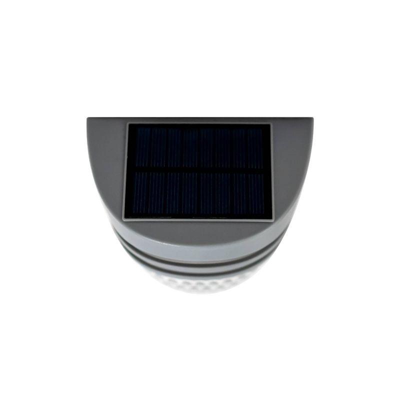Vego Garden Add ons Dappled-Pebble Gray Outdoor Waterproof Solar Powered Integrated LED Deck Light Pack (Set of 4)