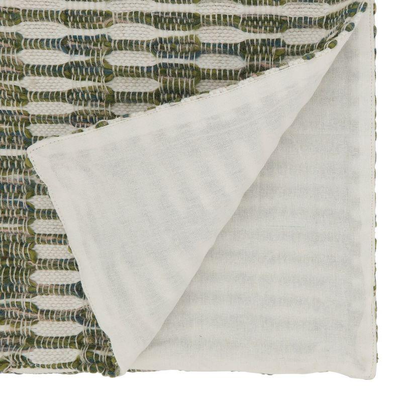 Saro Lifestyle Woven Line Runner, Green, 16" x 72"