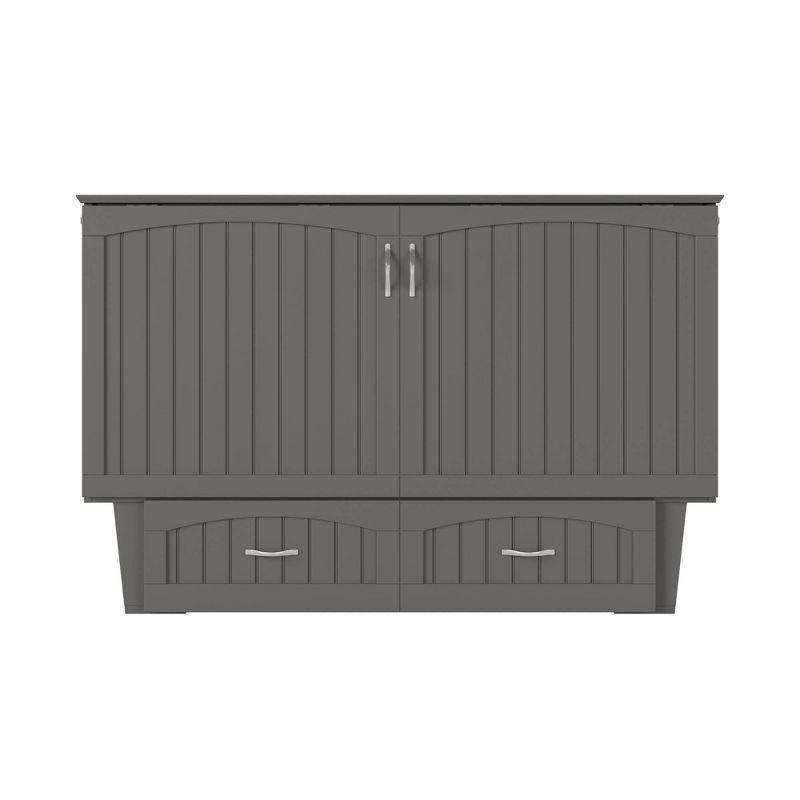 Queen Nantucket Murphy Bed Chest USB Turbo Charger Gray - AFI: Space-Saving, Built-In Charging, No Box Spring Required