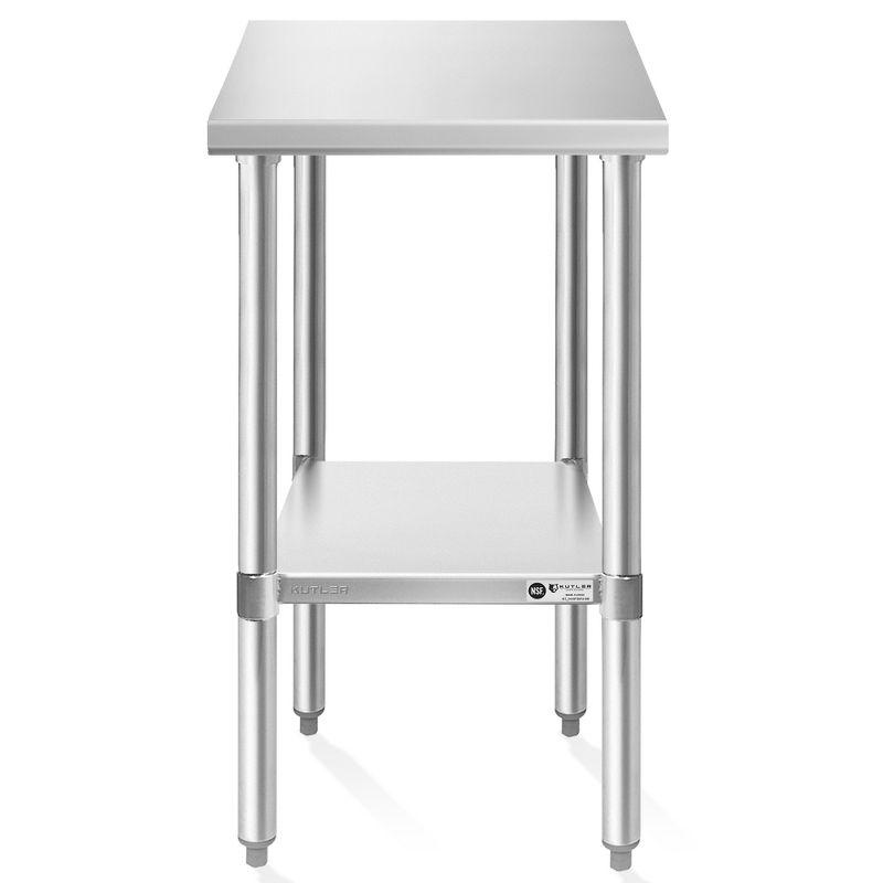 KUTLER Stainless Steel Table for Work and Prep, NSF Heavy Duty Commercial Kitchen Table for Restaurant