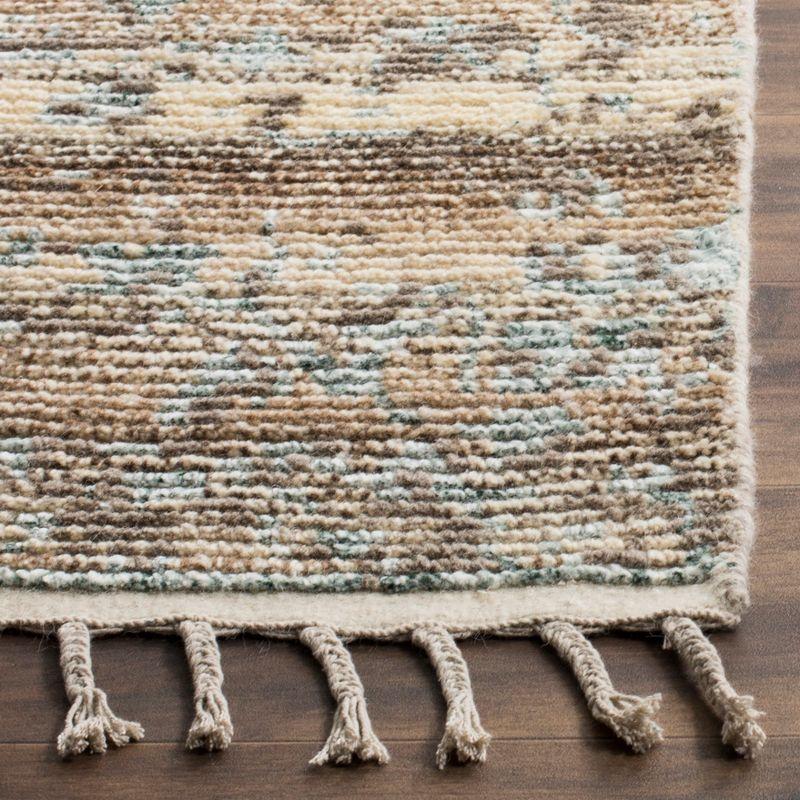 Hand-Knotted Beige and Silver Wool 8' x 10' Area Rug