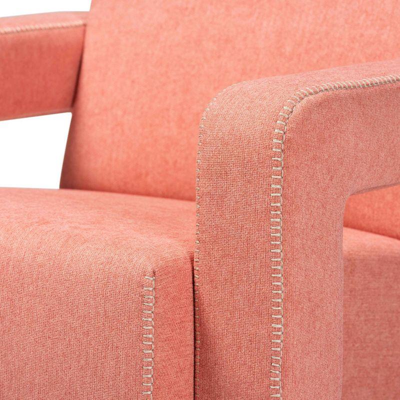 Madian Light Fabric Upholstered Armchair Light Red - Baxton Studio