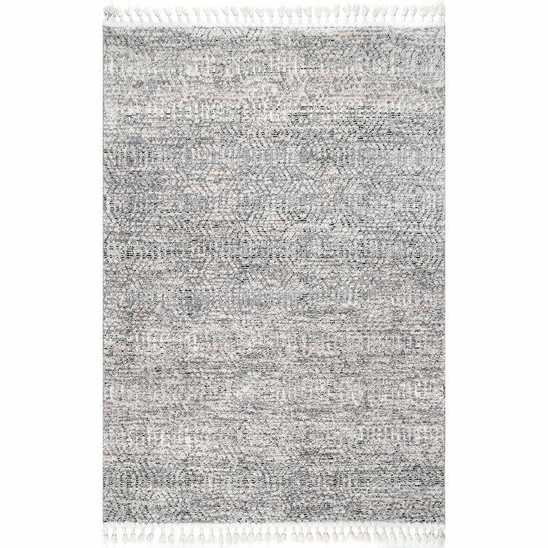 Reversible Shag Synthetic 4' x 6' Area Rug in Gray