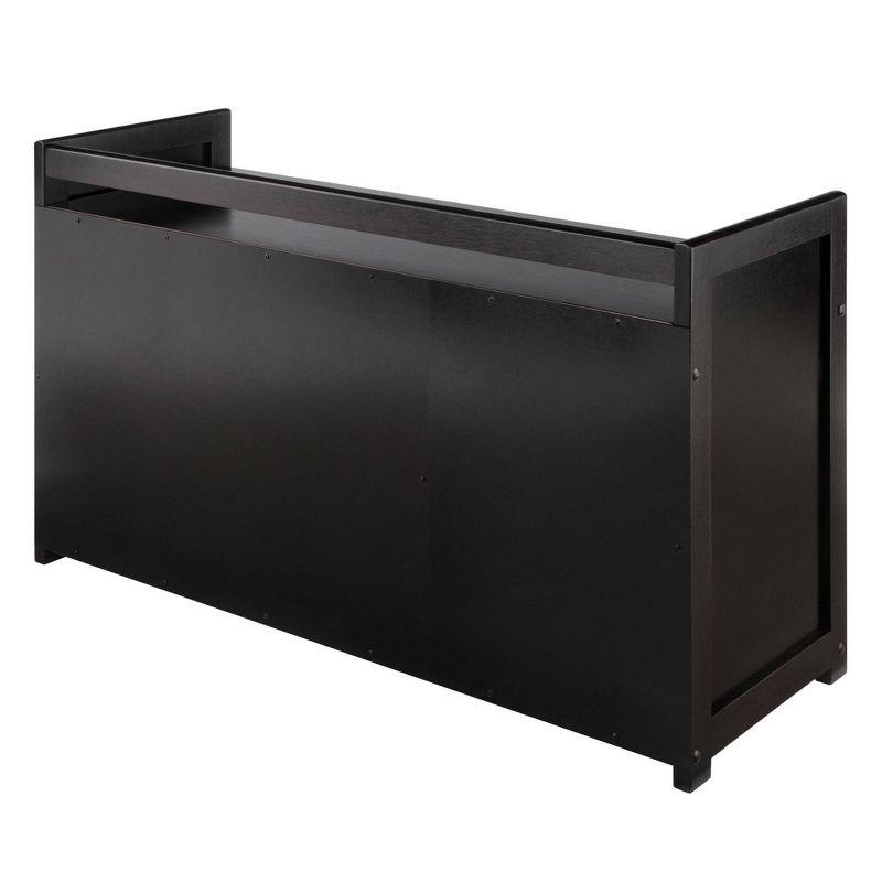 Addison Storage Bench with 3 Section - Dark Espresso - Winsome: Entryway Organizer, Bedroom Faux Leather Ottoman