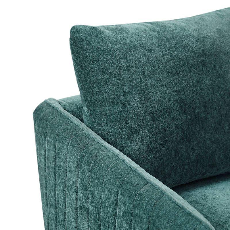 Adobe Upholstered 360 Degree Swivel Chair Green - Madison Park: Channel Quilted, Comfortable Accent Seating