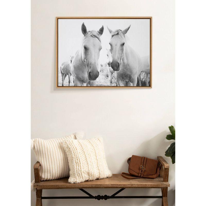 28" x 38" Sylvie Camargue Horse XVII BW Framed Canvas by Laura Evans - Kate & Laurel All Things Decor