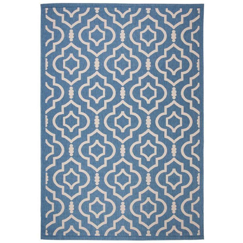 Courtyard CY6926 Power Loomed Indoor and Outdoor Area Rug - Blue/Beige - 5'3"x7'7" - Safavieh