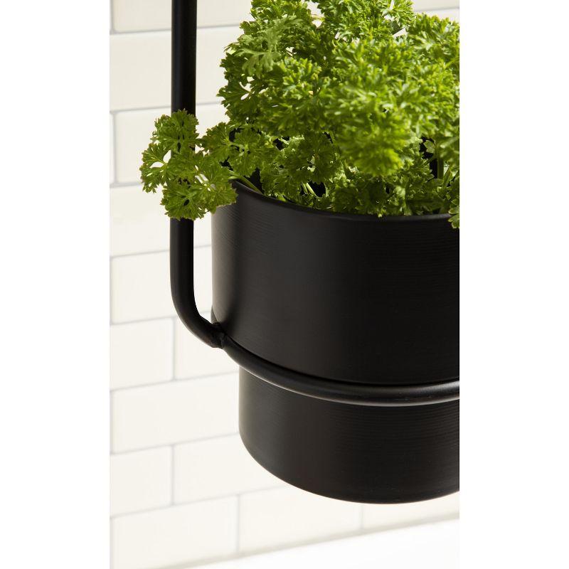 Kate and Laurel Ascher Round Metal Hanging Planter, 24x8x39, Black