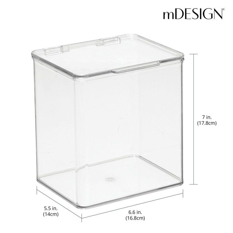 mDesign Plastic Kitchen Pantry/Fridge Storage Organizer, Hinge Lid