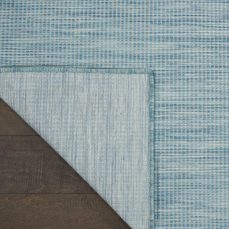 Aqua Flat Woven 8' x 10' Synthetic Rectangular Area Rug