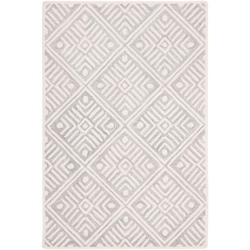 Micro-Loop MLP262 Hand Tufted Accent Rug - Grey/Ivory - 2'6"x4' - Safavieh.