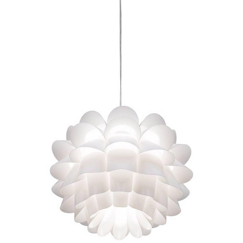 Possini Euro Design White Flower Pendant 19 1/2" Wide Modern Blooming Curved Petals for Dining Room Living House Home Foyer Kitchen Island Entryway