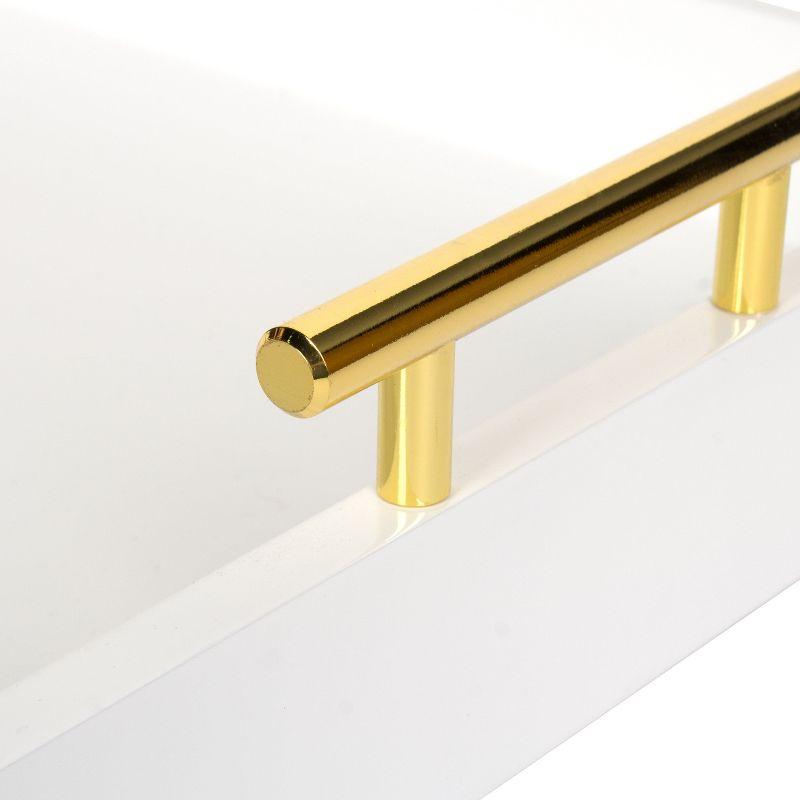 Kate and Laurel Lipton Tray, 16.5x12.25, White and Gold