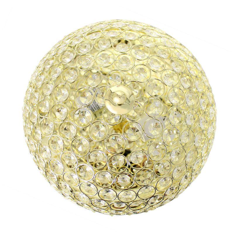 Elegant Gold and Crystal 13'' Flush Mount Ceiling Light