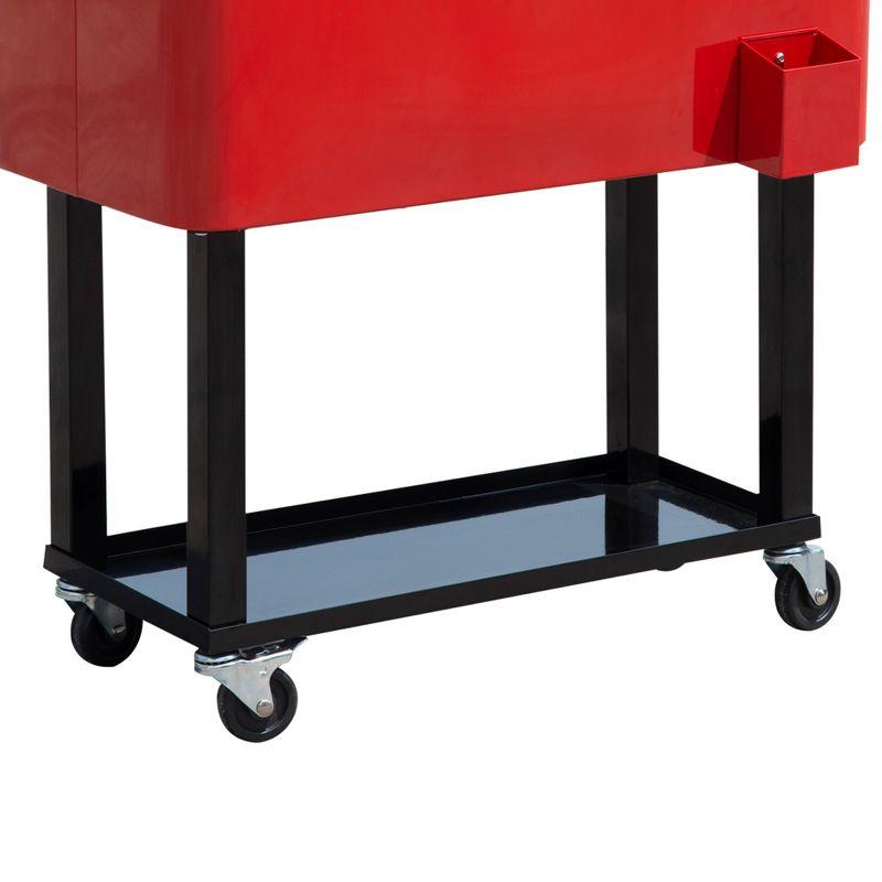 Outsunny 80 Quarts Serving Station / Cart Cooler with wheels