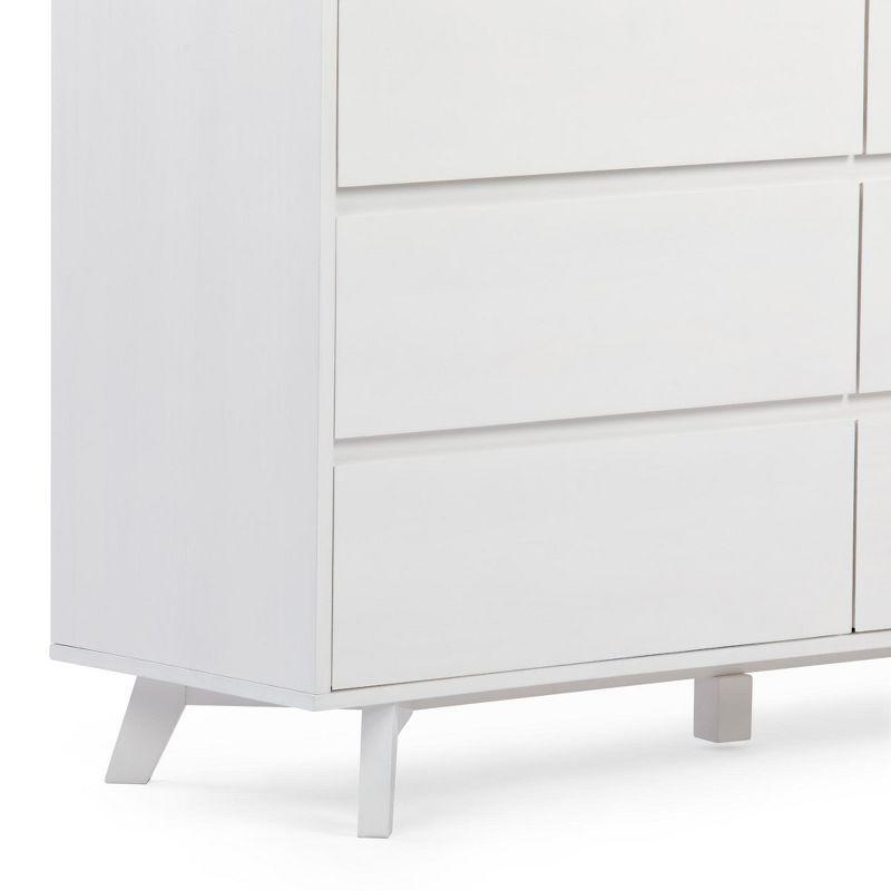 Max & Lily Solid Wood Scandinavian 6 Drawer Dresser, White