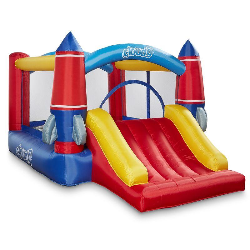 Cloud 9 Rocket Theme Inflatable Bounce House with Slide