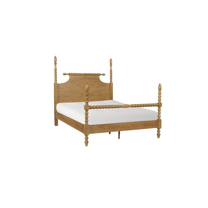 Beckett Solid Wood Low-Profile Bed Frame with Spindle Design