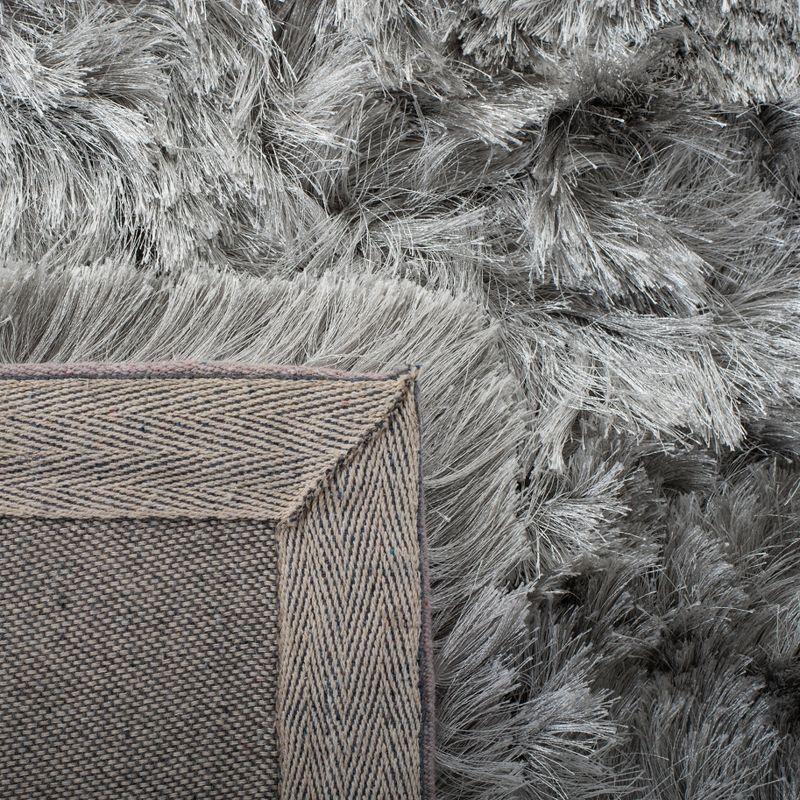 Ocean Shag OCG101 Hand Tufted Indoor Accent Rug - 4'x4' - Silver - Safavieh