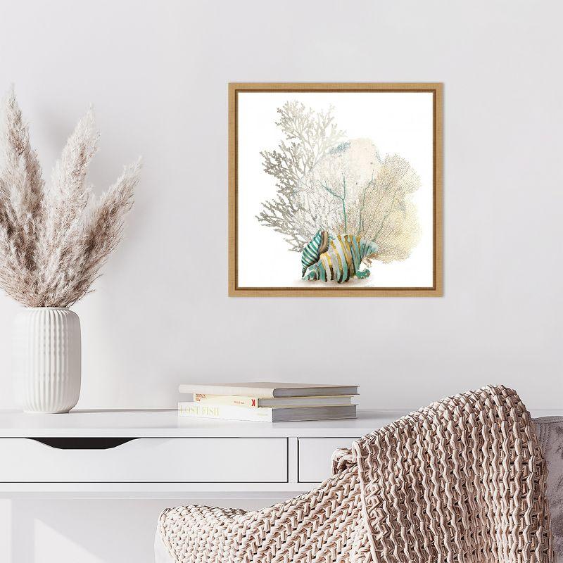 Amanti Art Coral II by Aimee Wilson Canvas Wall Art Print Framed 16 x 16-in.