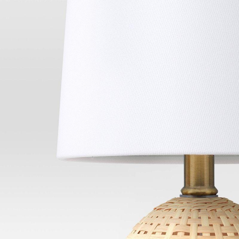 Round Wicker Table Lamp Brown - Room Essentials™: ETL Listed, No Assembly, Modern Decor