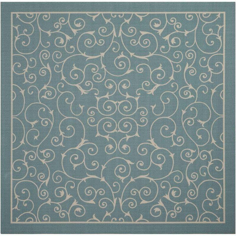 Nourison Home & Garden Light Blue Indoor/Outdoor Area Rug RS019 6'6" x 6'6"