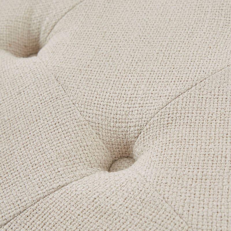 Martha Stewart Cedric Tufted Round Ottoman with Storage