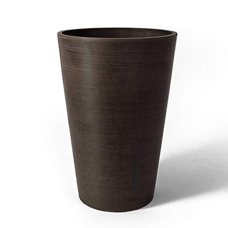 Valencia 12x18 Inch Chocolate Polyethylene Planter with Organic Soil