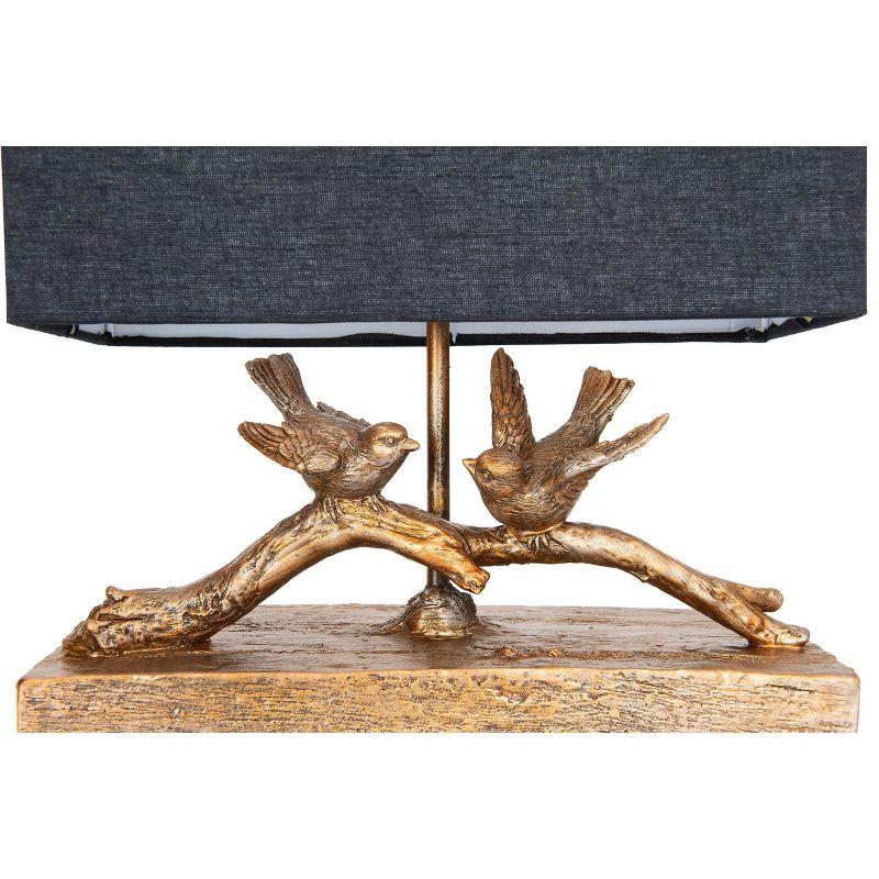 Storied Home Rustic Resin Bird Table Lamp with Rectangle Shade