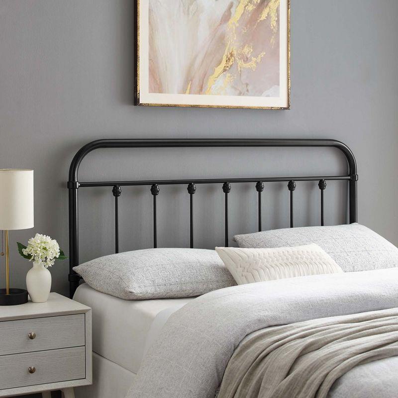 Rosalind Wheeler Metal Headboard, Queen Size Headboard with Adjustable Height, W59.65 x H40.55 x D1.5 inches, Ideal for Bedroom, Hotel, Homestay, Dormitory, Black