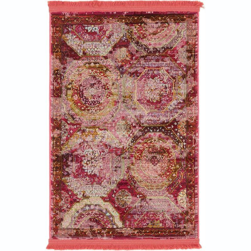 Unique Loom Baracoa Collection Area Rug - Coppelia (2' 2" x 3' Rectangle Pink/Ivory)