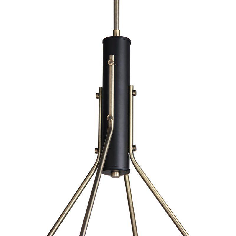 Woodbridge Lighting Bentley 4-Light G125 Metal Chandelier in Brass/Black