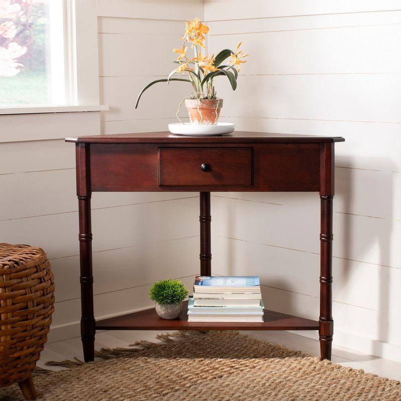 Gomez Corner Table - AMH5709D - Brown - Safavieh Couture