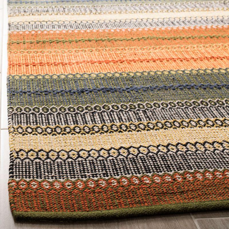 Striped Kilim STK412 Hand Woven Area Rug - Gold/Grey - 5'x8' - Safavieh.