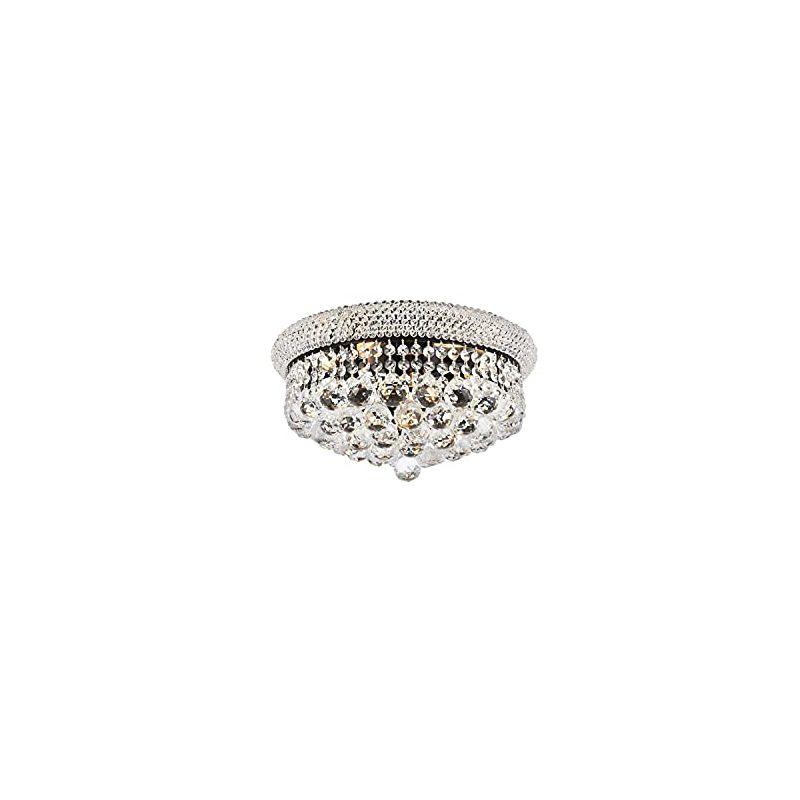 Primo 16-Inch Black and Crystal Flush Mount LED Light