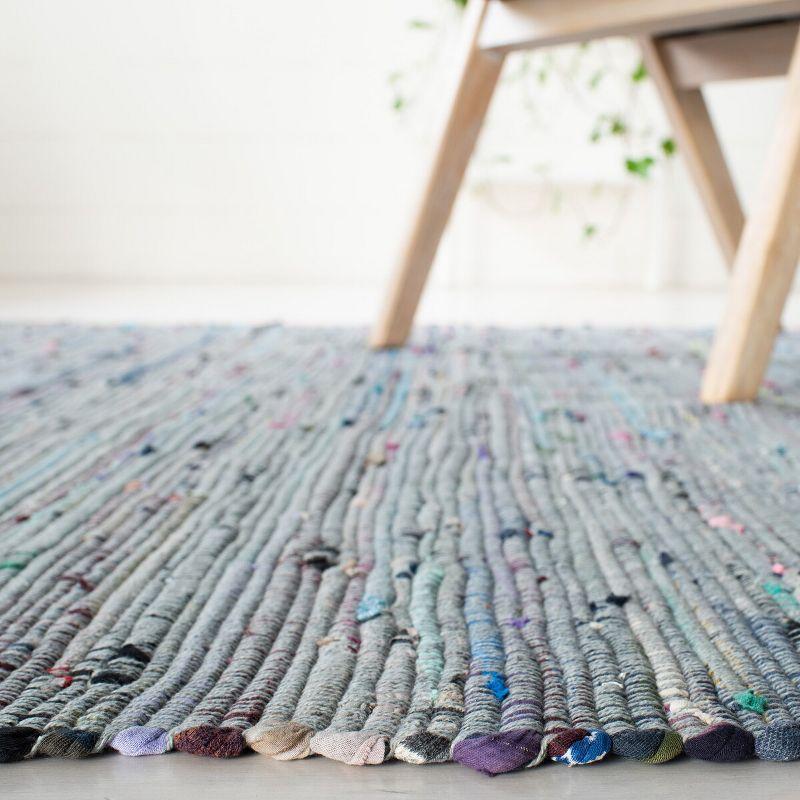 Rag Rug RAR121 Hand Woven Indoor Area Rug - Aqua/Multi - 4'x6' - Safavieh.